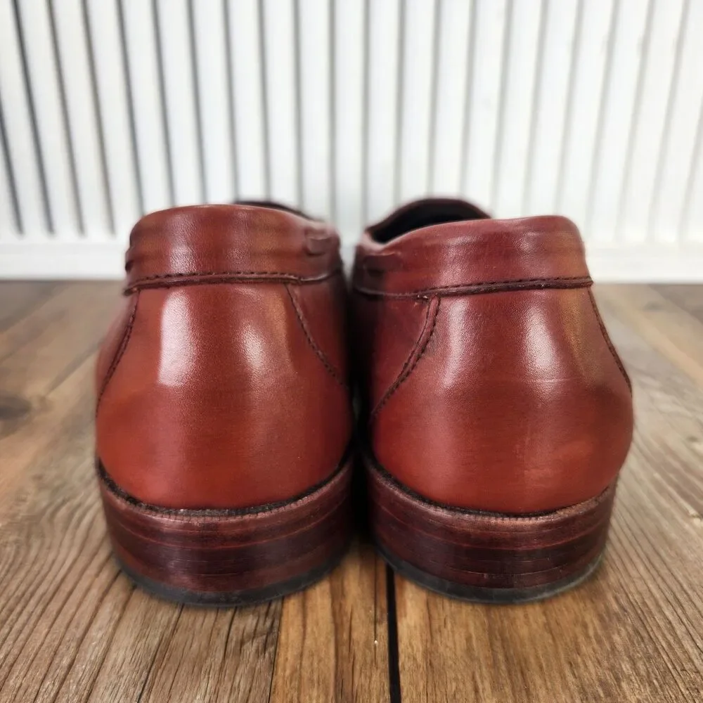 Allen Edmonds Naples Tassel Loafers Men's 14 B Brown Leather Slip On Dress Shoes